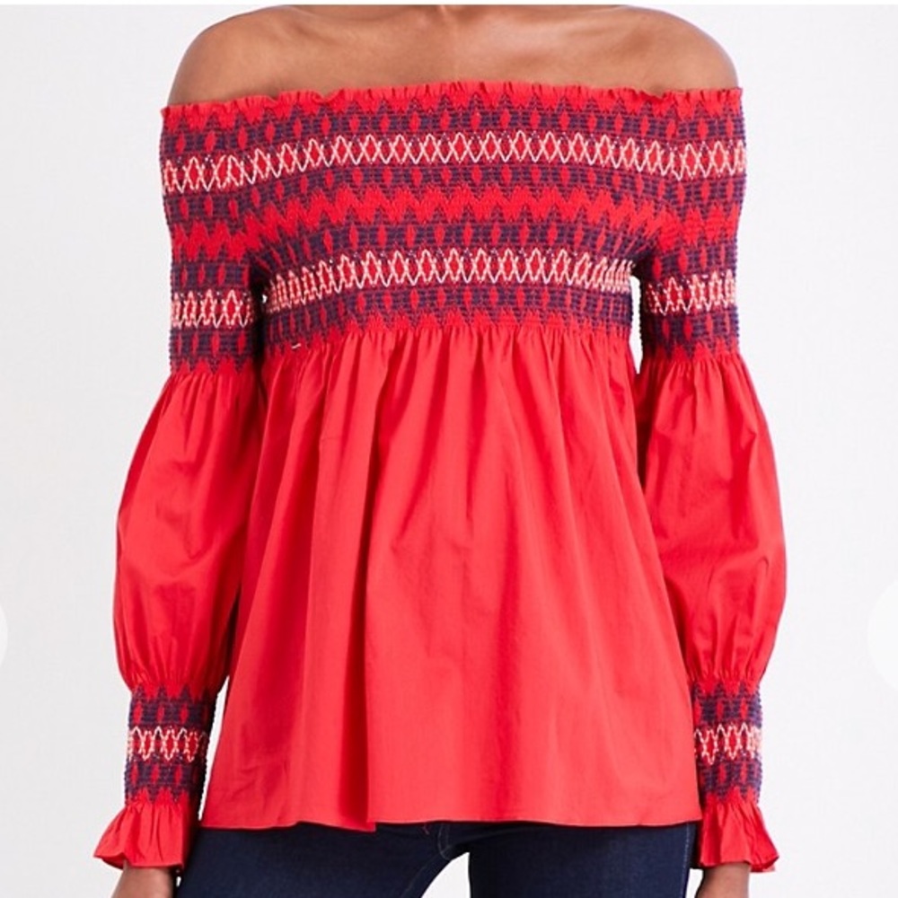 Off the shoulder Multi colored top